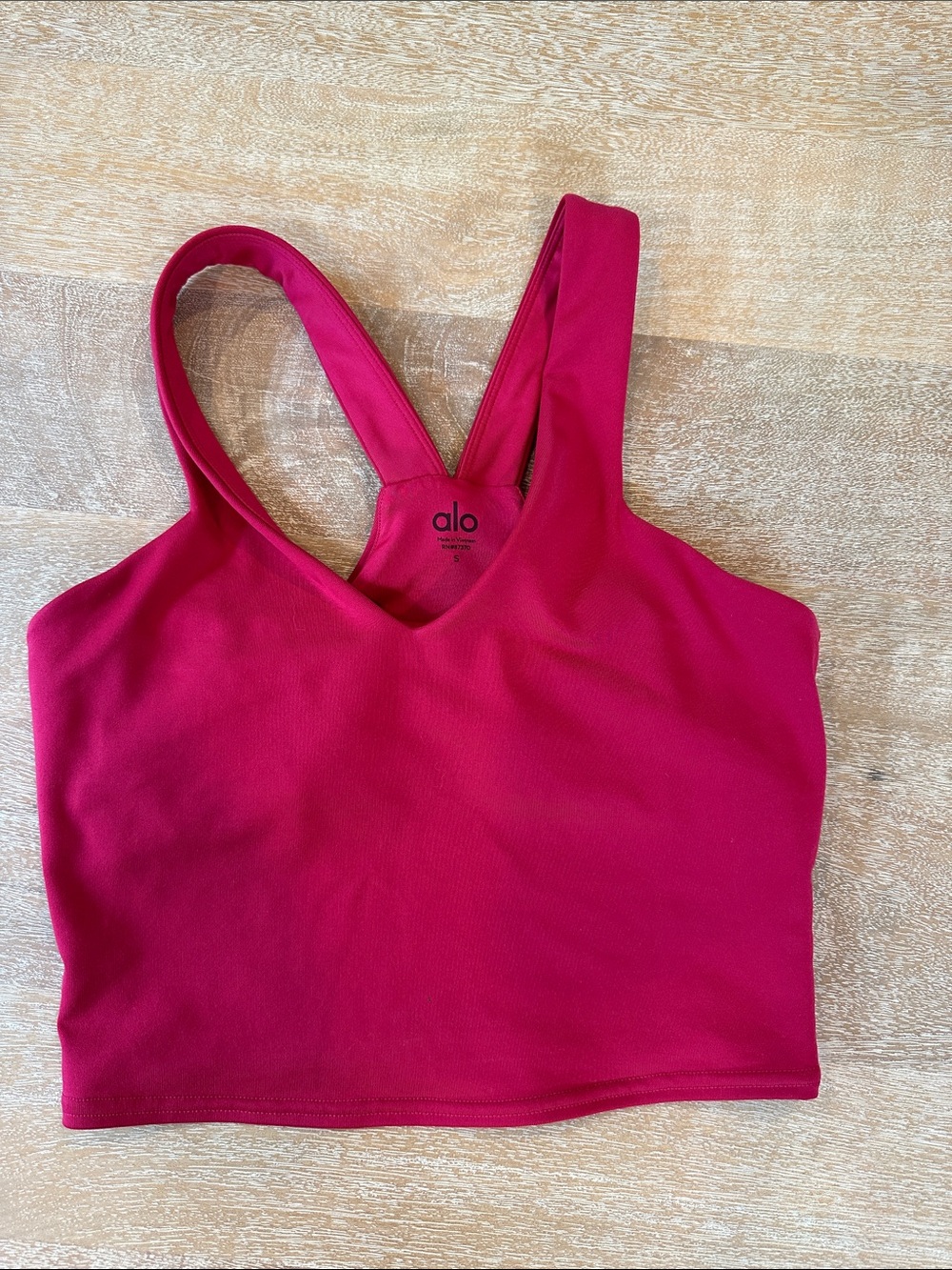 ALO Yoga V-Neck Crop Top in Berry